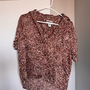 Women's Animal Print Top Rachel Zoe 100% Linen